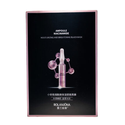 ROLANJONA Ampoule Black Facial Mask Set – Niacinamide (10 Sheets)