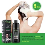 Dexe Black Hair Dye Shampoo | Long Lasting Quick Effect | 400 ml | For men and Women - Image 3