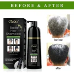 Dexe Black Hair Dye Shampoo | Long Lasting Quick Effect | 400 ml | For men and Women - Image 2